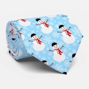 Winter Snögubbe Cute Blue Helgdag Slips