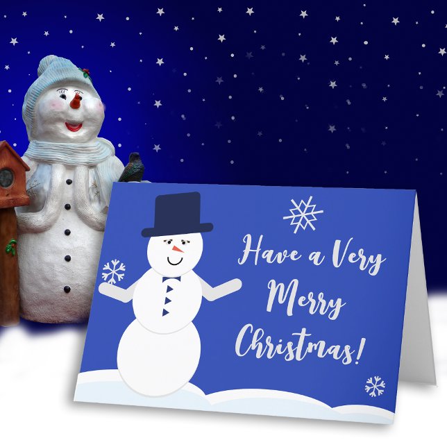 Winter Snögubbe God jul Helgkort (Simple Snowman Holiday Card)