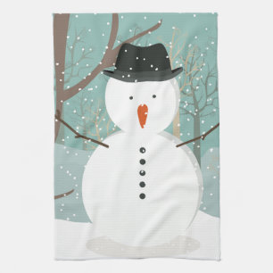 Winter Snögubbe Kökshandduk