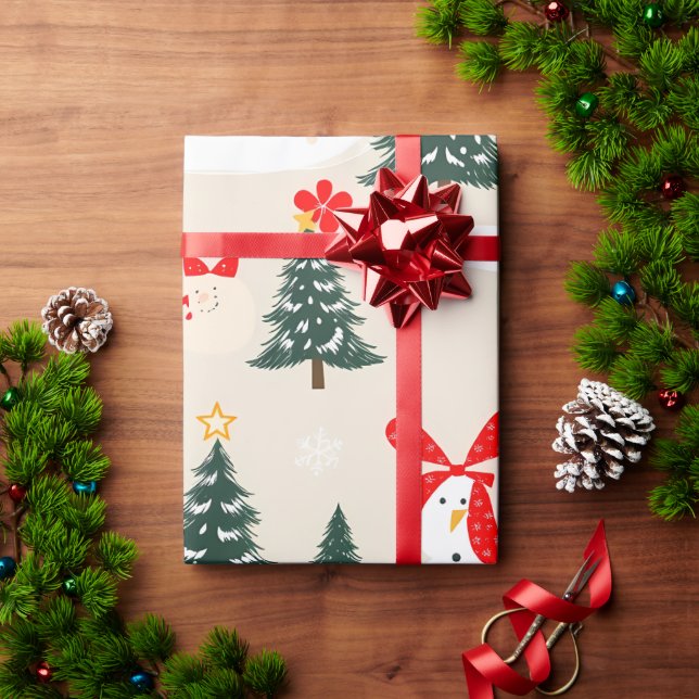 Winter Snögubbe och Julgranar Presentpapper (Julgåva)