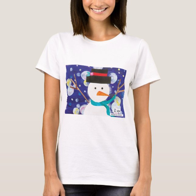 Winter Snögubbe T Shirt (Framsida)