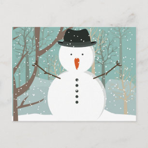 Winter Snögubbe vycard Vykort