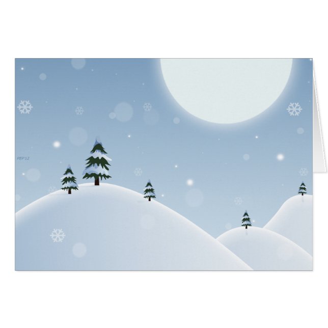 Winter-Snön Hälsningskort (Framsidan Horizontal)