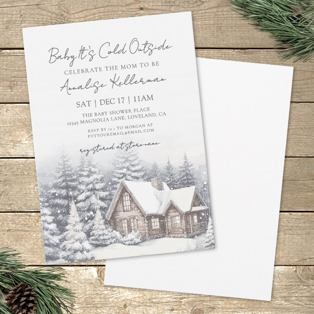 Winter Snow Baby Shower Inbjudningar (Winter Snow Baby Shower Invitation)