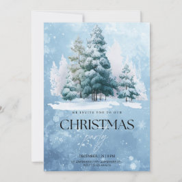 Winter Snow Christmas Party Invitation Inbjudningar