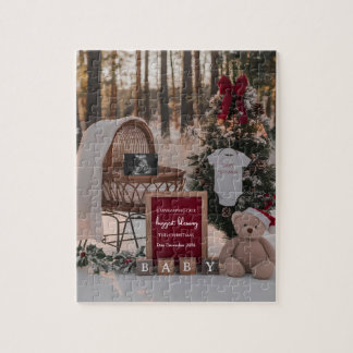 Winter Snow Christmas pregnancy announcement Pussel