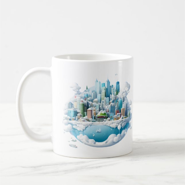 Winter Snow Globe City Kaffemugg (Vänster)