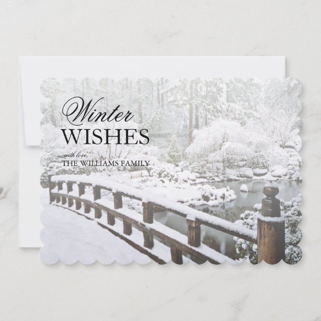 Winter Snowfall på japanska Garden (Framsida)