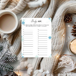 WInter Snowflake Baby ABC-spelkort för babyskor Inbjudningar