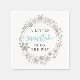 Winter Snowflake Baby Shower Cocktail Napkin Pappersservett