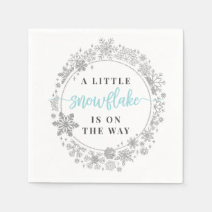 Winter Snowflake Baby Shower Cocktail Napkin Pappersservett