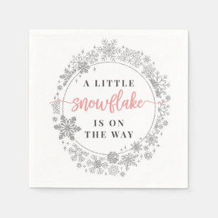 Winter Snowflake Baby Shower Cocktail Napkin Pappersservett