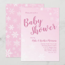 Winter Snowflake Baby Shower Rosa Girl