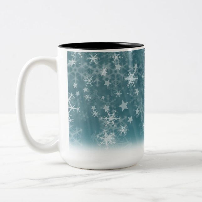 Winter Snowflake-bakgrund Två-Tonad Mugg (Vänster)