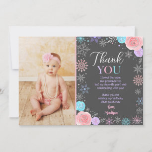 Winter Snowflake Birthday Tack Cards Inbjudningar