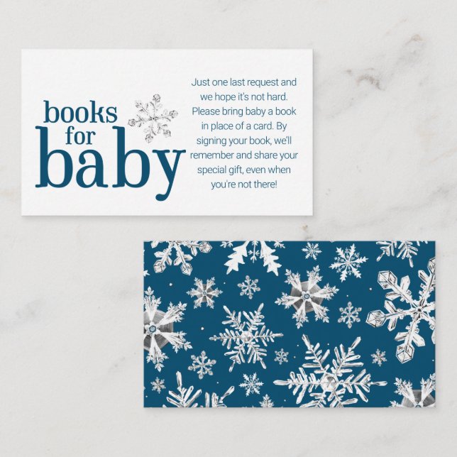 Winter Snowflake Bokar för Baby Card Tilläggskort (Fram/baksida)