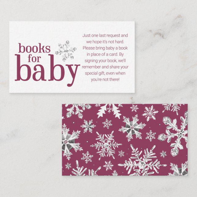 Winter Snowflake Bokar för Baby Card Tilläggskort (Fram/baksida)