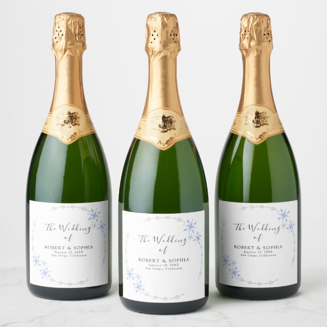 Winter Snowflake Bröllop (Flaskor)