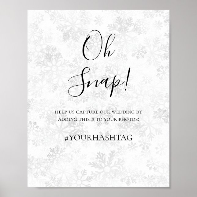 Winter Snowflake Bröllop Poster (Framsidan)