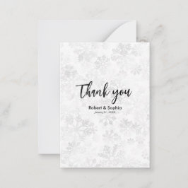 Winter Snowflake Bröllop Tack Anteckningskort