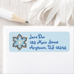 Winter Snowflake Cookie jul Hanukkah Helgdag Returadress Etikett