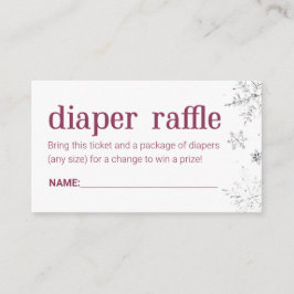 Winter Snowflake Diaper Raffle Biljett Tilläggskort