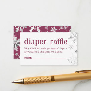 Winter Snowflake Diaper Raffle Biljett Tilläggskort