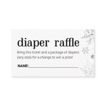 Winter Snowflake Diaper Raffle Biljett