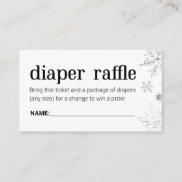 Winter Snowflake Diaper Raffle Biljett Tilläggskort
