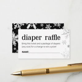 Winter Snowflake Diaper Raffle Biljett Tilläggskort