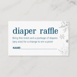 Winter Snowflake Diaper Raffle Biljett Tilläggskort