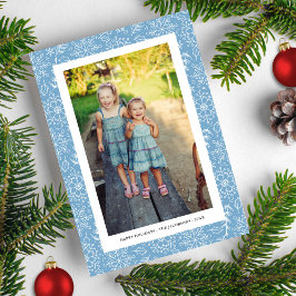 Winter Snowflake Doodles, Photo Collage, Happy  Julkort