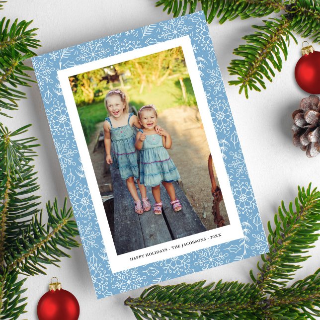 Winter Snowflake Doodles, Photo Collage, Happy  Julkort (Skapare uppladdad)