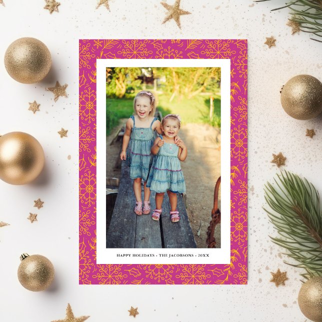 Winter Snowflake Doodles, Photo Collage, Lycklig Julkort (Skapare uppladdad)