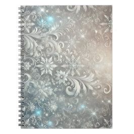 Winter Snowflake Fantasy Icy Silver Enchanted  Anteckningsbok