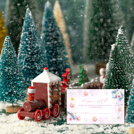 Winter Snowflake Floral Diaper Raffle Baby Shower  Tilläggskort