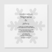 Winter Snowflake Grått White Grått Elegant bröllop