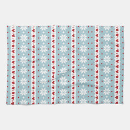 Winter Snowflake Hearts Kökshandduk