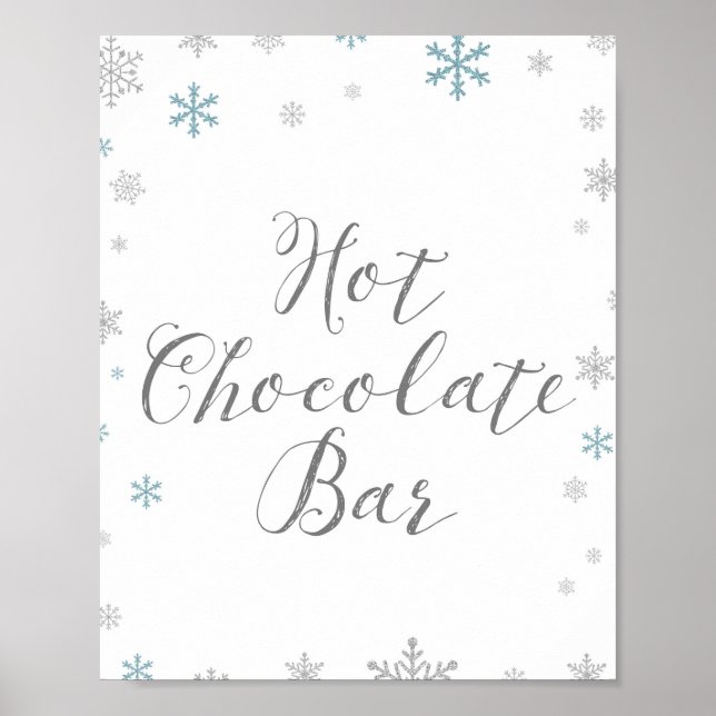 Winter Snowflake Hett Chocolate Pub-tecken Poster (Framsidan)