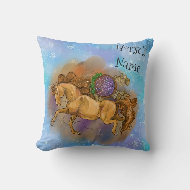 Winter Snowflake Horse Dreamcatcher Kudde (Framsida)