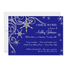 Winter Snowflake Jewels Bling Swirl Shower Inbjuda