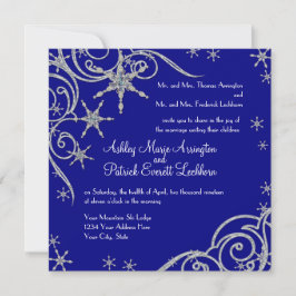 Winter Snowflake Jewels in Bling Swirl Bröllop Car Inbjudningar