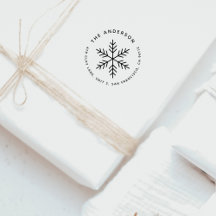 Winter Snowflake Modern Round Returadress