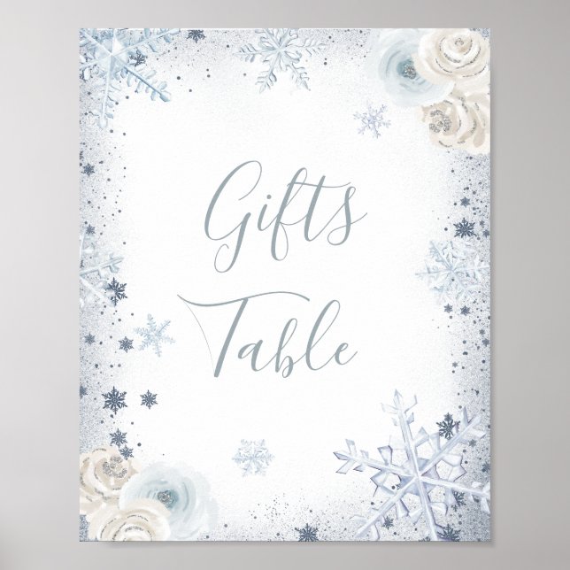 Winter Snowflake Möhippa Gifts Bord Poster (Framsidan)