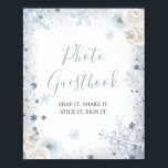 Winter Snowflake Möhippa Photo Guestbook Poster<br><div class="desc">Winter Snowflake Möhippa Photo Guestbook-tecken</div>