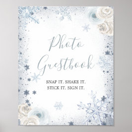 Winter Snowflake Möhippa Photo Guestbook Poster