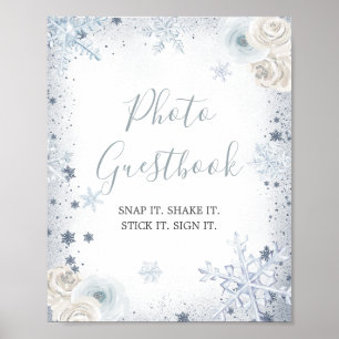Winter Snowflake Möhippa Photo Guestbook Poster
