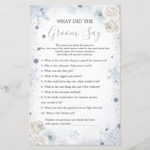 Winter Snowflake Möhippa What Groom say Game