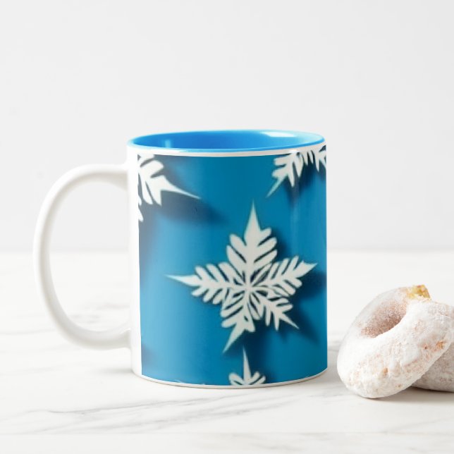 Winter Snowflake Mugg | Mysiga jul Mugg (Med munk)