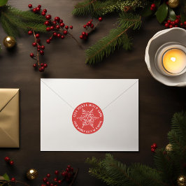 Winter Snowflake-Returadress Runt Klistermärke